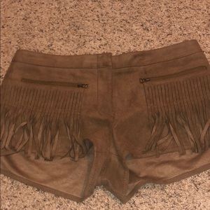 Bcbg fringe shorts